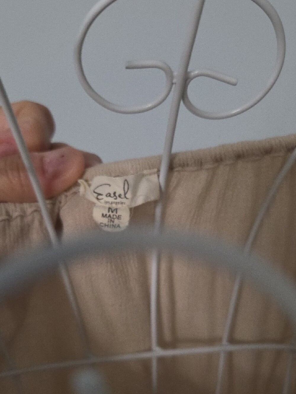 easel Beige Peasant Blouse with Bright Floral Embroidery - Picture 2 of 4